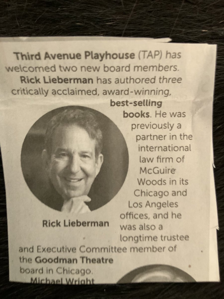@TAPPLAYHOUSE  So honored to join the Board of the critically acclaimed, wonderful Third Avenue Playhouse. I’m helping raising funds for a state of the art new theatre. Please help us by using this link:   reimaginetap.org/donate/
