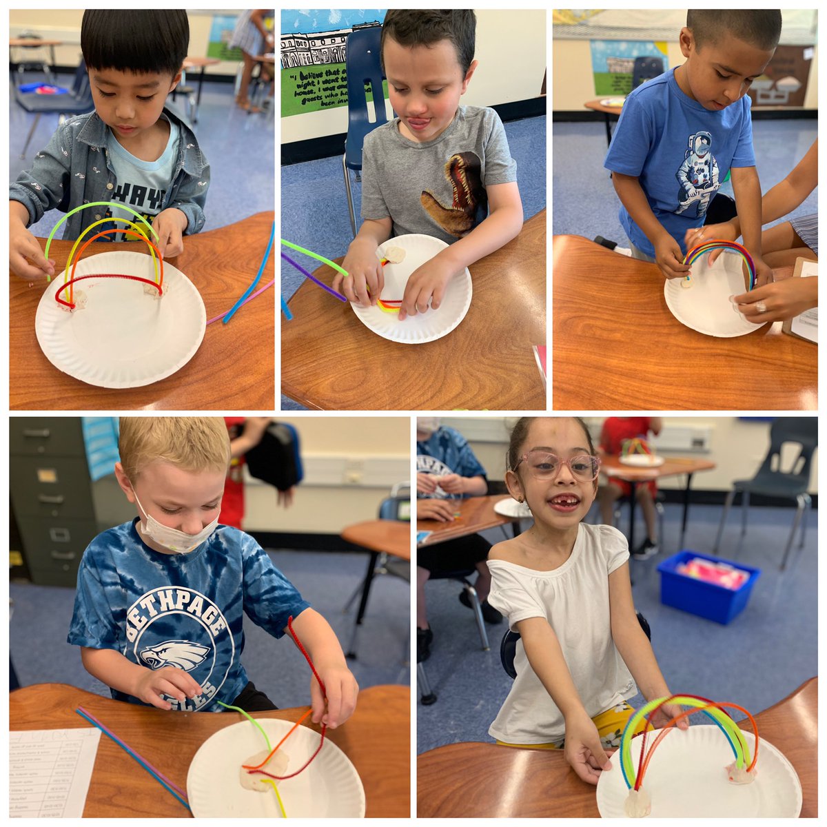 MrsMevoBethpage's tweet photo. This week, Primary 1 learned new vocabulary words, went on a color scavenger hunt, and designed our own rainbows! We had a blast 🌈❤️ #ESY2020 #WeAreBethpage https://t.co/HP5WqX4InC