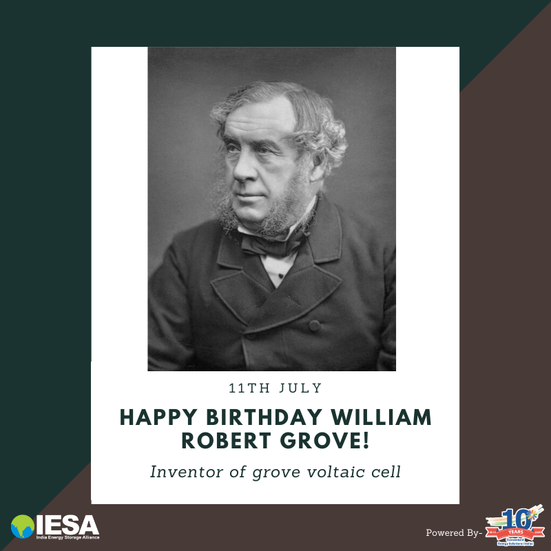 IndiaESA's tweet photo. #WilliamRobertGrove was a Welsh judge and physical scientist born on 11 July 1811. During 1839, he developed a novel form of #electriccell, the #Grovecell.
Today, on his #birthday let’s acknowledge his invention of #voltaiccell. https://t.co/LACSMUrxfy