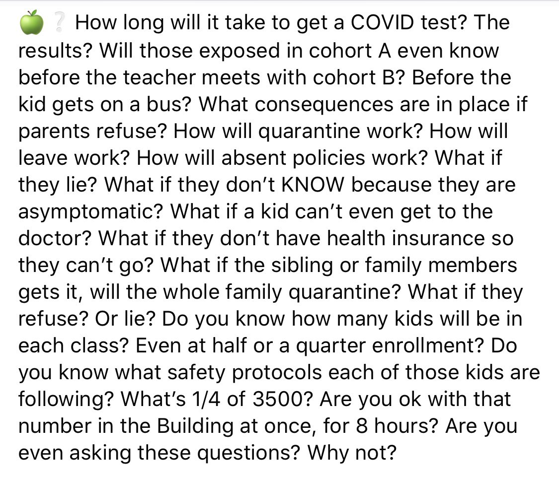 I just have 327 questions that I think  @mocoboe and  @LarryHogan, etc. should be able to answer before we reopen our schools....  #COVID19  #ReopeningSchools  #ReopenSafely  @TheMoCoShow  @CaitlynnPeetz14