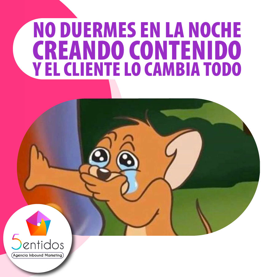 5entidos_Col's tweet photo. Todos hemos pasado por ese momento en el que todo el esfuerzo creativo de la noche anterior recibe cambios drásticos que desarman tus ideas y le dan una vuelta enorme a causa de los cambios que recibes del cliente 💔🤣 #agencia #diariodeagencia #depublicista #creativo #5entidos https://t.co/DnU4dNSZ0N