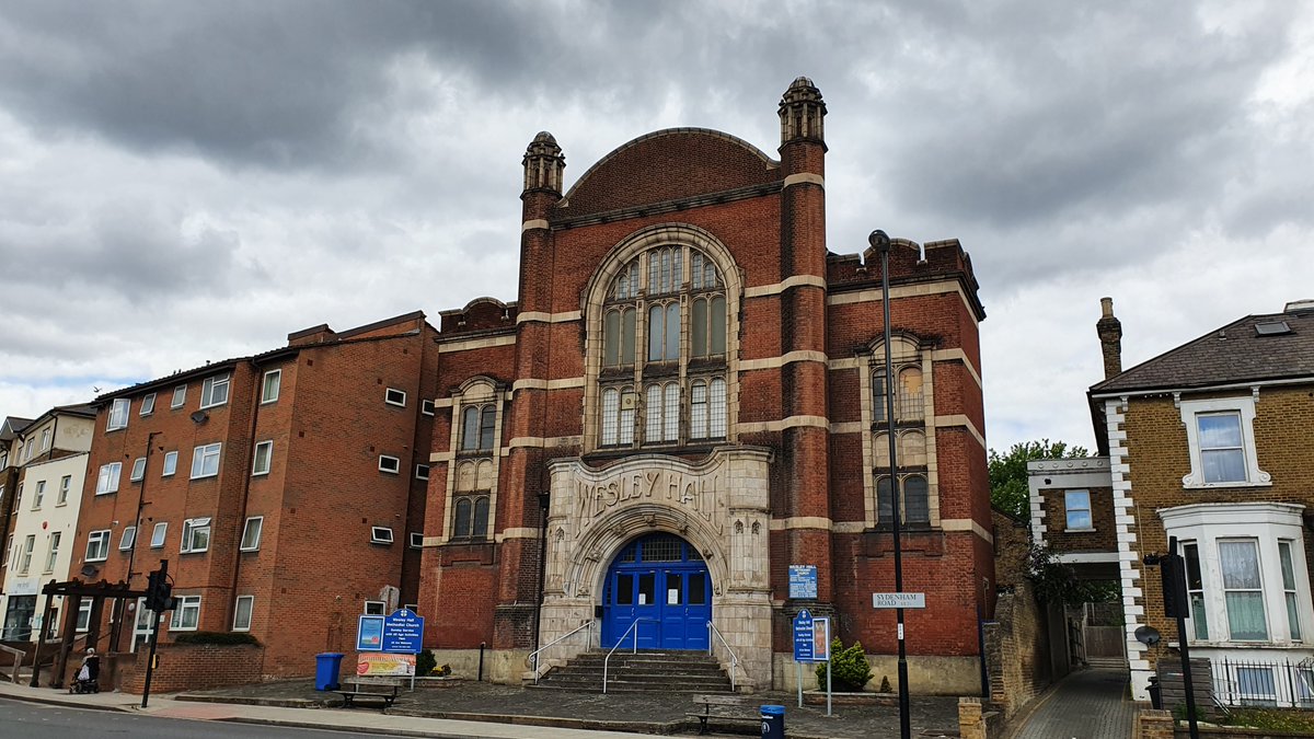 The 1906 Wesley Hall on Sydenham Road - looming across the junction