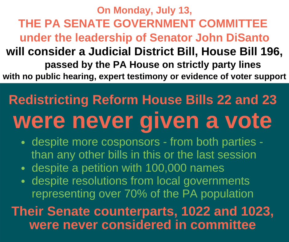 FairDistrictsPA's tweet photo. @SenatorDiSanto just announced a meeting to consider a PA constitutional amendment to create judicial districts: a partisan effort with no evidence of public support.
He & his colleagues seem to forget: this is an election year.
Voters are watching.
#WEWILLVOTE.
#PAFightsBack https://t.co/1D0Jbmzgoj