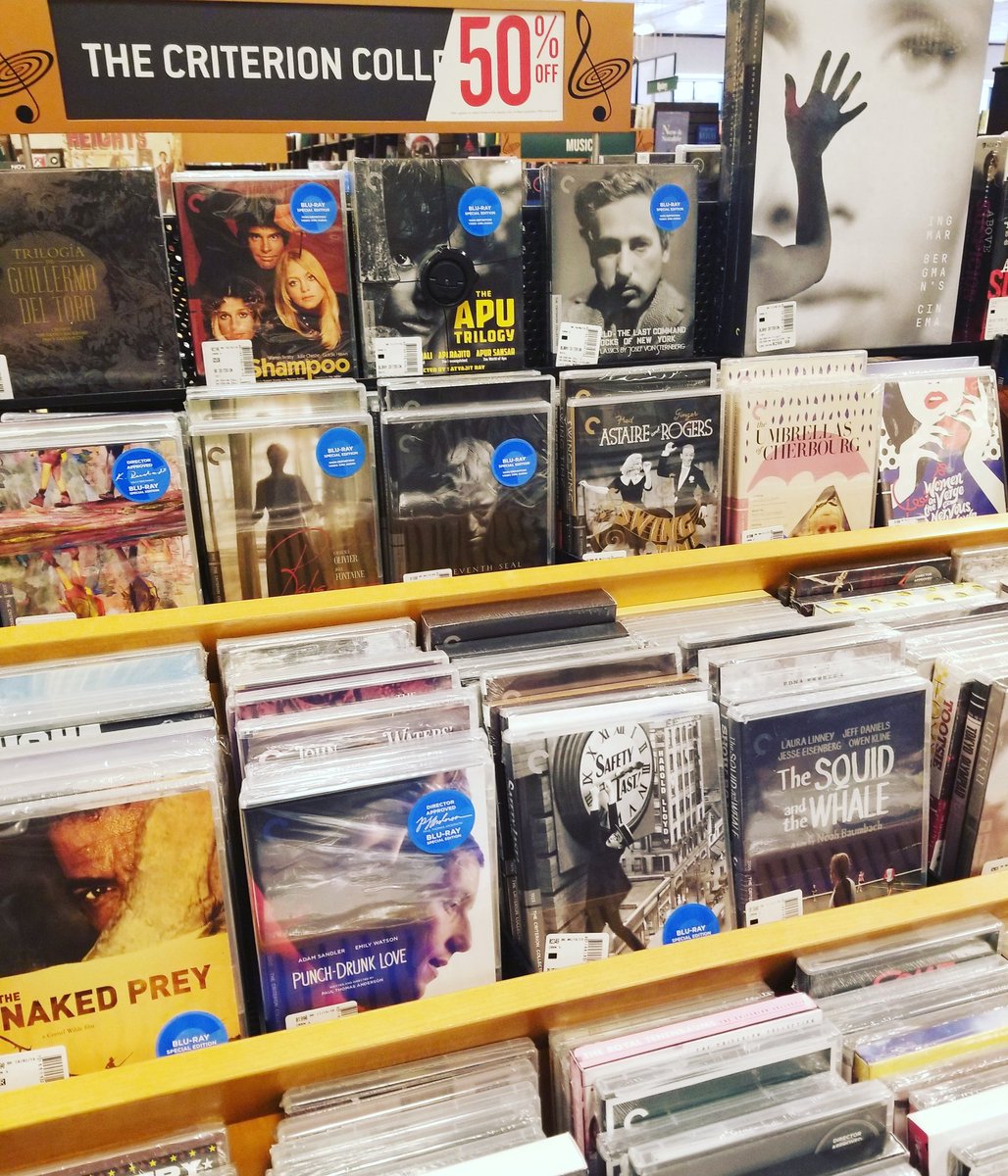 BNCrabtreeMall's tweet photo. Movie lovers, your favorite sale is back! Stop in and pick up your favorite Criterion titles 50% off! #BNCrabtree #bnbookfun #criterioncollection https://t.co/mjzT64bAh4