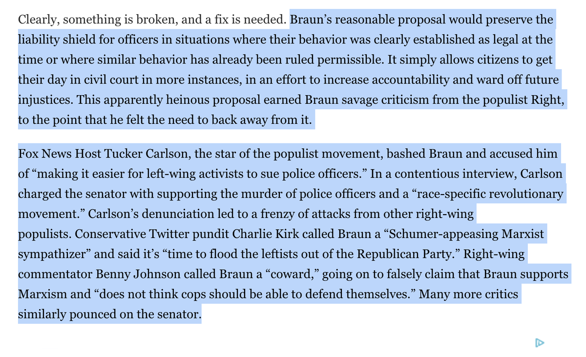 radleybalko's tweet image. A conservative Republican senator proposed a modest change to hold abusive cops more accountable. In response, right-wing pundits called him a Marxist sympathizer coward who wants to enable the murder of police officers.

#CancelCulture 

nationalreview.com/2020/07/the-mi…