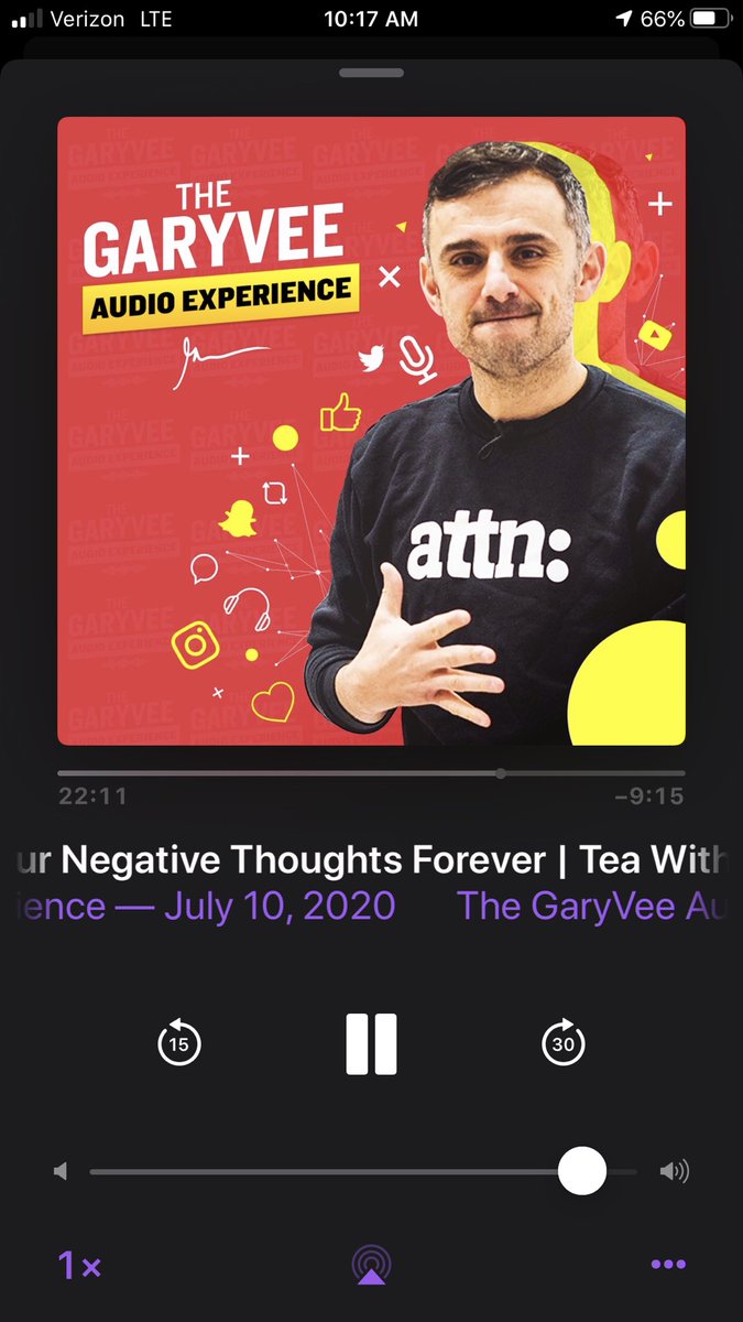 Biggest takeaway from the Alexis interview.  At 22 min and 11 sec- .  “get comfortable with being let down and realizing that’s not a reflection of you”.  <a href="/garyvee/">Gary Vaynerchuk</a> <a href="/TeamGaryVee/">Team GaryVee</a> #garyvee #garyveepodcast  #TeawithGaryVee 
I need tea with GaryVee!