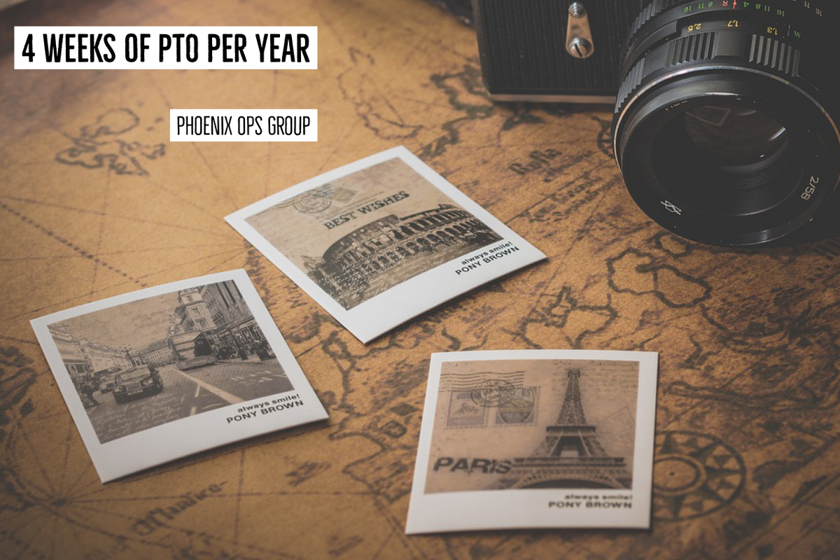 PhoenixOpsGroup's tweet photo. Does COVID-19 have you itching for a vacation? At Phoenix, we know having time for rest and relaxation is important for your mental health. That is why we offer four weeks of PTO per year, with carry-over, to all of our employees. https://t.co/FoxvLHnktl