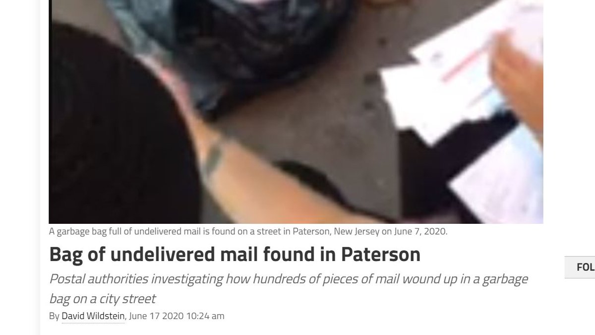 THOUSANDS of ballots for NJ's May 12 election that were postmarked on time were not delivered in time to be counted.  https://newjerseyglobe.com/local/bag-of-undelivered-mail-found-in-paterson/