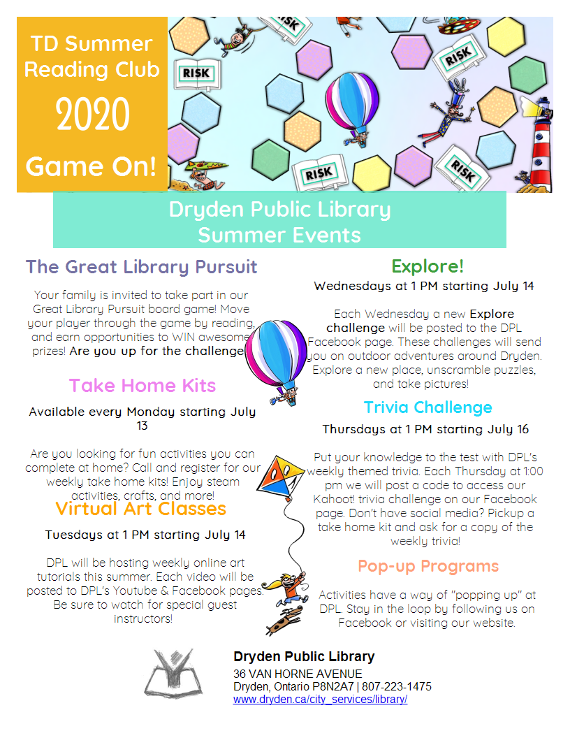 DPL1966's tweet photo. Introducing our 2020 TD Summer Reading Club!
Are you up for the challenge? Call and register your child today!
223-1475 https://t.co/P5vKkmT5Y8 https://t.co/zfT9Fd5uYP