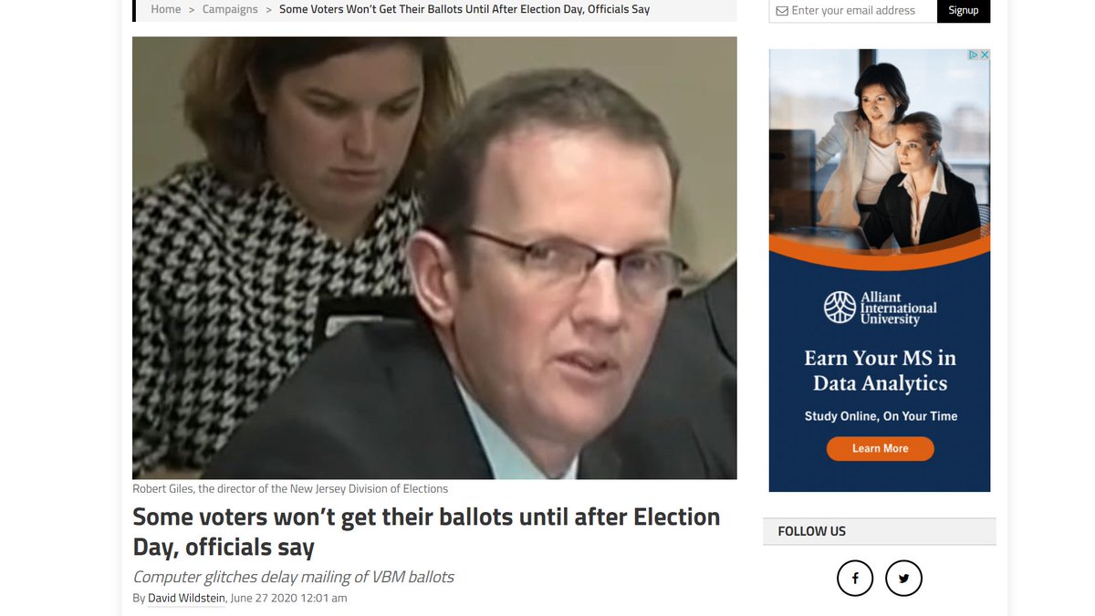 THOUSANDS of NJ voters were told they would not receive their mail-in ballot ahead of the July 7 primary because of computer malfunctions.“We are 𝘯𝘰𝘵 𝘤𝘢𝘱𝘢𝘣𝘭𝘦 of running this election in the time allotted,” one county election official said. https://newjerseyglobe.com/campaigns/some-voters-wont-get-their-ballots-until-after-election-day-officials-say/