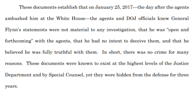 Strzok & Tasha's notes show that on 1/25/17 FBI & DOJ knew Flynn statements were not material. Yet Van Grack told the court they were material & the evidence to the contrary was hidden from Flynn's defense team for more than 3 years.