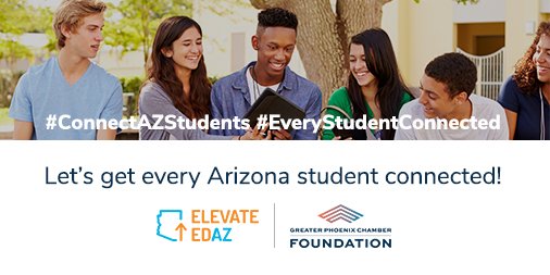 phxchamber's tweet photo. Let’s #ConnectAZStudents!
💻 Donate a laptop 👉 https://t.co/YczevyYvYm
🌐 Donate a mobile hotspot 👉 https://t.co/eoVSGcK4fL
📣 Support School Connect AZ’s #tech4azstudents efforts 👉 https://t.co/gf69WJkDev
📲 Learn about #EveryStudentConnected 👉 https://t.co/2EkOfRDhhQ https://t.co/cHS15oDnZp
