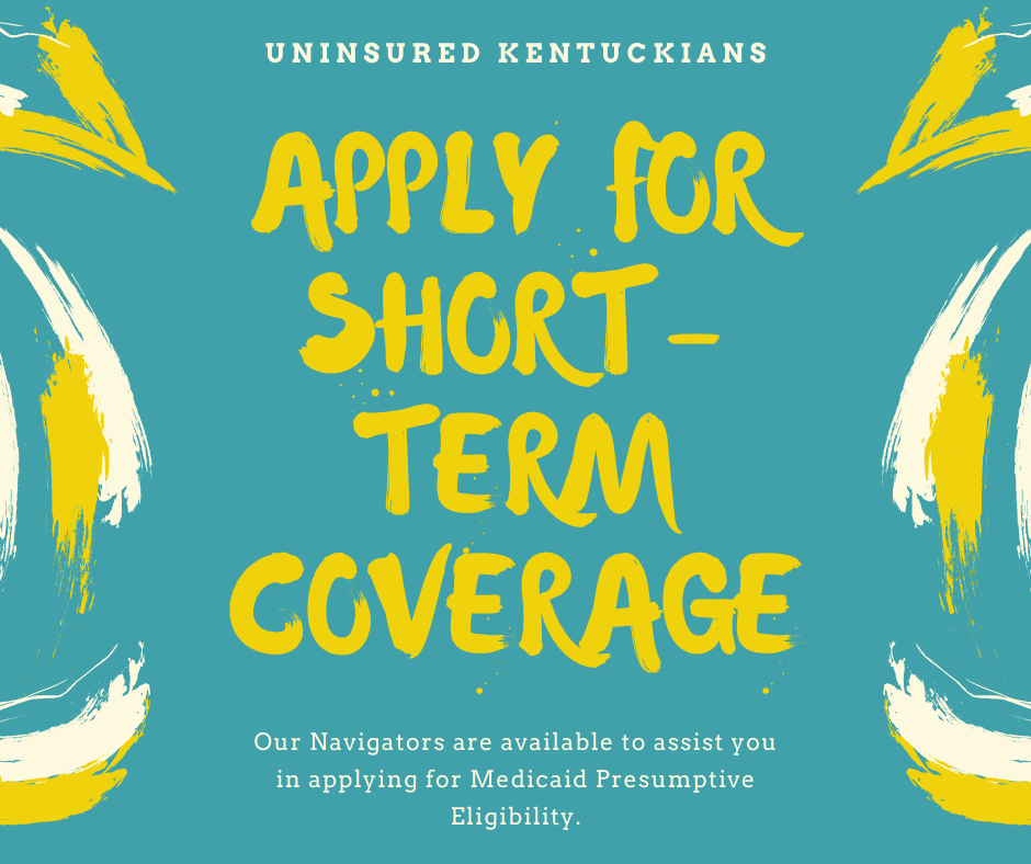 PAssisters's tweet photo. If you or someone you know is in need of short-term coverage through Medicaid Presumptive Eligibility, please contact our Navigators today! #TeamKentucky #TogetherKy https://t.co/vYJxzc2XsQ