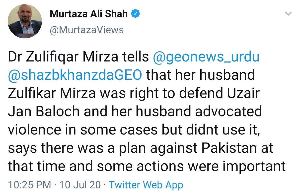 Defending Uzair Baloch was important for the state of Pakistan.  @IrshadBhatti336 will defend this because her establishment will make him defend Uzair Baloch if it comes to be against PPP.