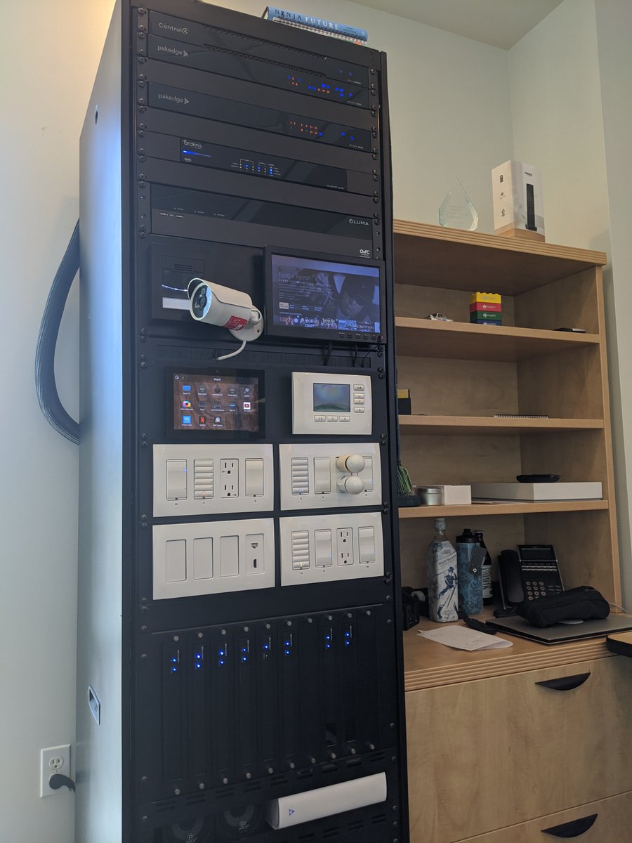 7/ The full rack is below. Note my home in Bellevue, which was installed and configured by a pro in 2018 when I joined Control4 has THREE 18" racks like this.See this for more details my own home:  https://ceklog.kindel.com/2018/05/24/concierge-home-technology/
