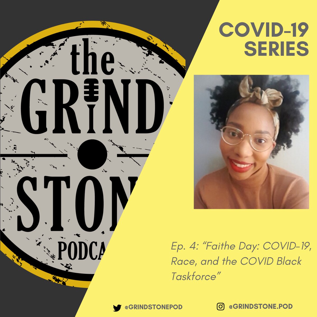 GrindstonePod's tweet photo. Ep. 4 now streaming!!! This episode is a special interview with the incredible Dr. Faithe Day!! Once yougive it a listen, go check out Faithe and her awesome work w/ @COVIDBLK and more that’s linked in the episode’s show notes. Stay safe and happy listening! https://t.co/97CtVTG5lu