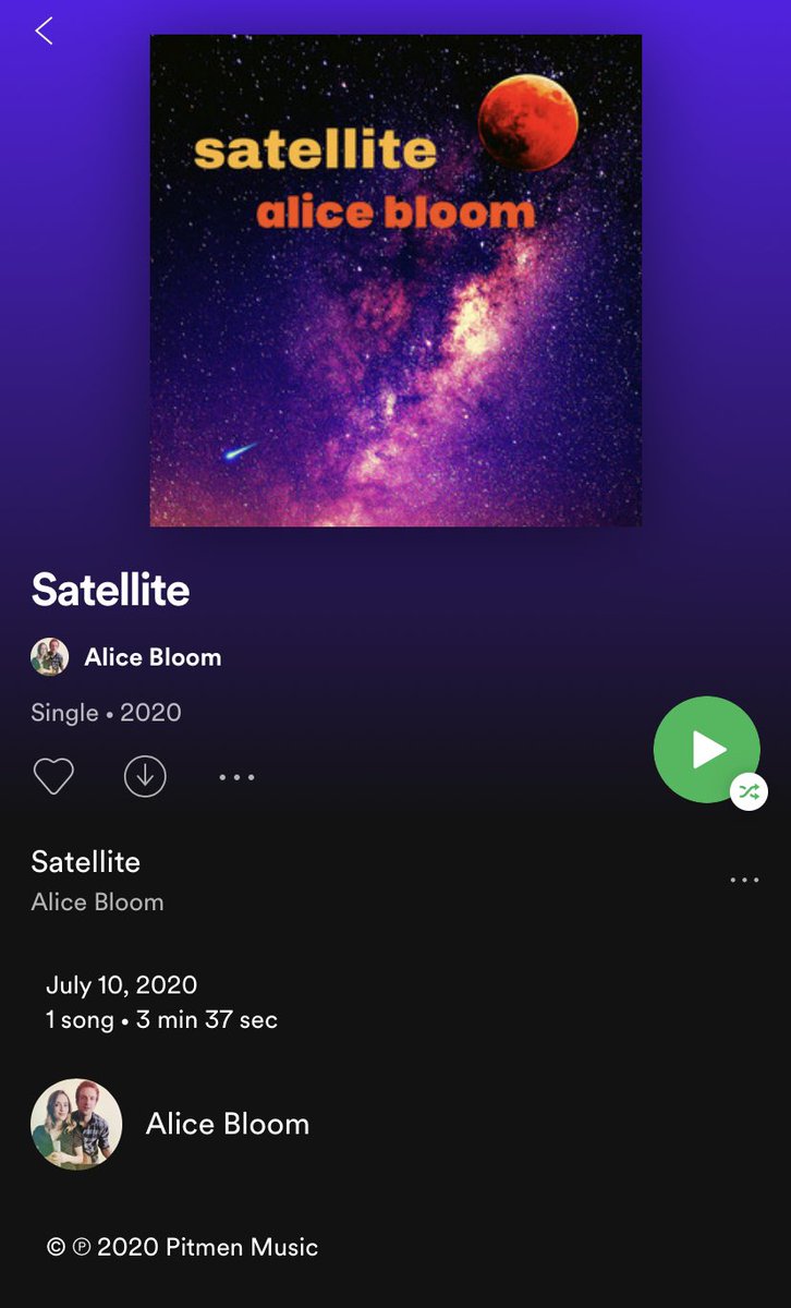 We’re launched!!! 🚀 🪐 link in bio to Spotify (out on all platforms)!#alicebloom #singlerelease #satellite #stayhome To watch our music video search ‘Alice Bloom Satellite’ on YouTube!!