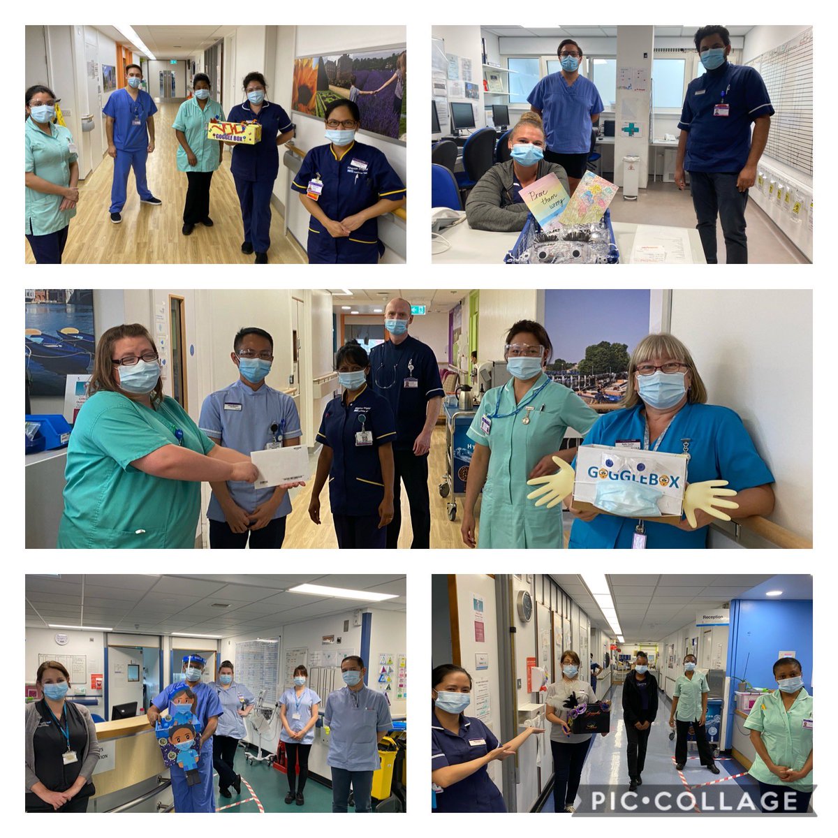K_and_R_NHS's tweet photo. Congratulations to Kennet ward (middle row) - winners of the medical wards ‘google-box’ 👀🥽 decorating competition. The idea behind this is to ensure that each ward has easily recognisable storage for goggles for staff to use when they provide patient care. #TeamKHFT 🌈💙 https://t.co/gR9lXZXCxr