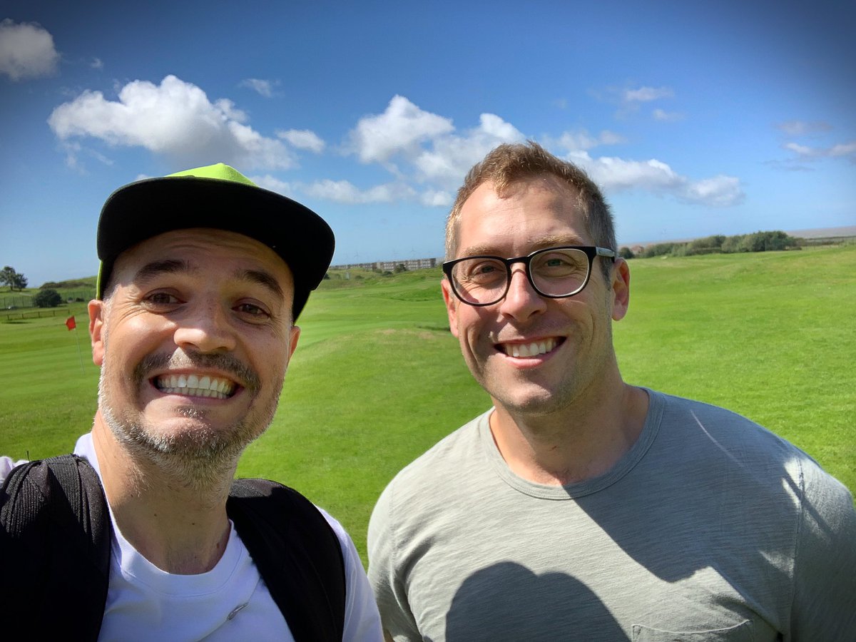 I wish I could go back and show this photo to our five year old selves! Finally Chrissy Pugh getting some clubs in his hands. #warrengolfclub #toughestfirst9holes #blowingahooley #bffs