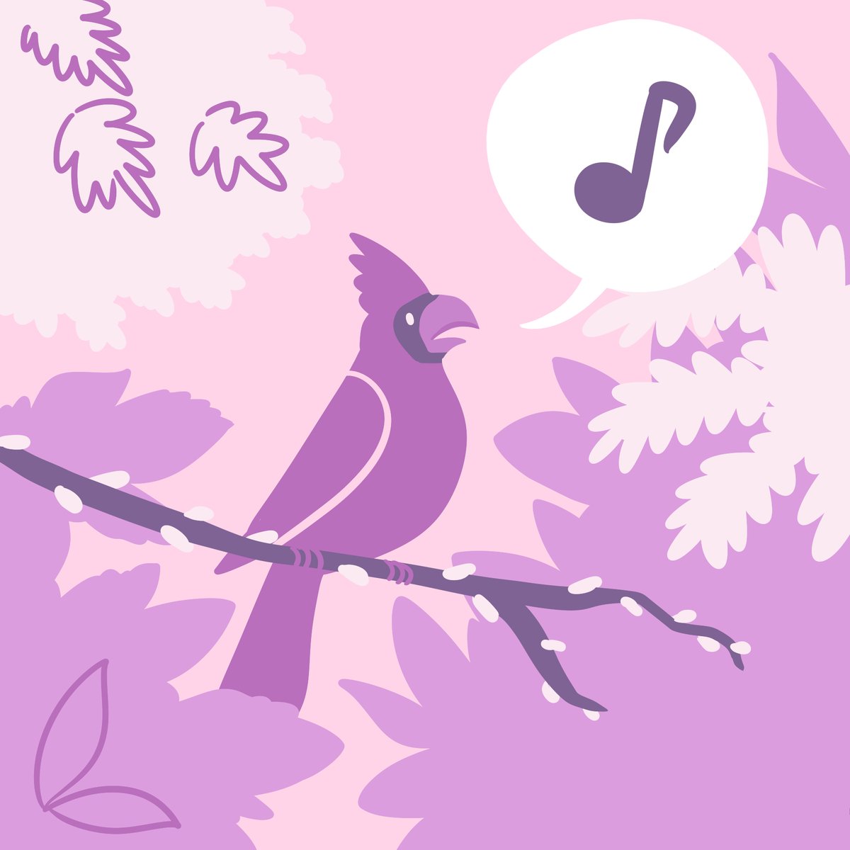 julia_the_hut's tweet photo. Cardinals are one of the few species where both the male and the female sing. In the spring you can hear them singing as a way to find each other, hopping from tree to tree until they're together. ♥️ #minicomics #birdcomics https://t.co/h4EhAEK1Fd