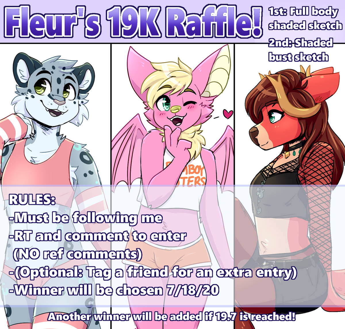 Fleurfurr's tweet photo. Thank you for 19K! Thats crazyy 😍
Good luck to those who enter! https://t.co/nMOk9KM72d