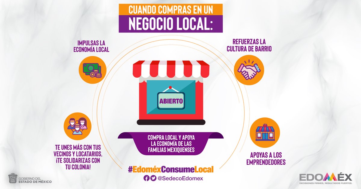 DESPOLedomex's tweet photo. Cuando la economía se refuerza todos los sectores se ven favorecidos. Apoya a los comercios de tu localidad adquiriendo sus productos o servicios. #EdoméxConsumeLocal https://t.co/XaBDGG1YPK