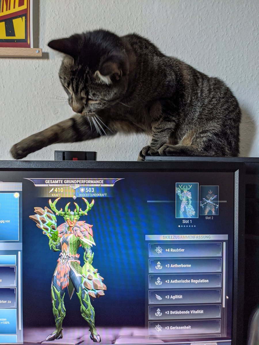 Dragon_Baum's tweet photo. @PlayDauntless My cat also wants to play with this slayer 🐱 https://t.co/9atT1qGNlt