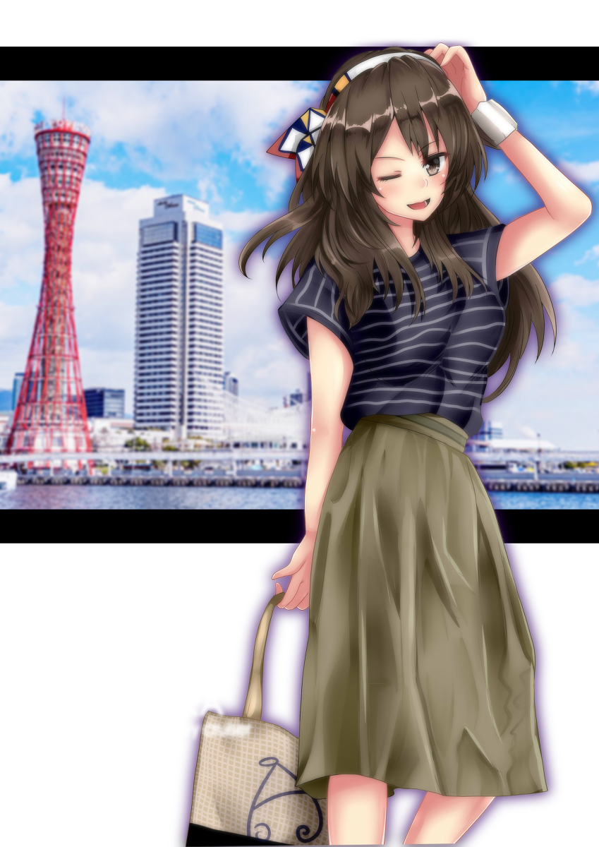 艦これ 足柄私服ver 夏コーデ 艦隊これくしょん 艦これ 重巡洋艦 足柄 艦 火村 モリタカ 休日はお絵かき 依頼絵制作中のイラスト