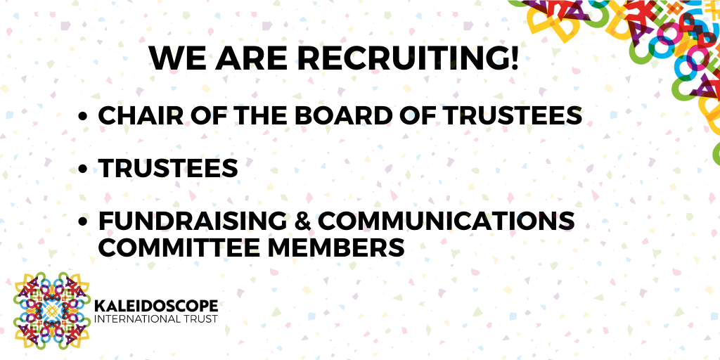 Kaleidoscope Trust is recruiting a number of roles for its Board and Committees! For full details on the roles and how to apply, check our website: kaleidoscopetrust.com/news/190