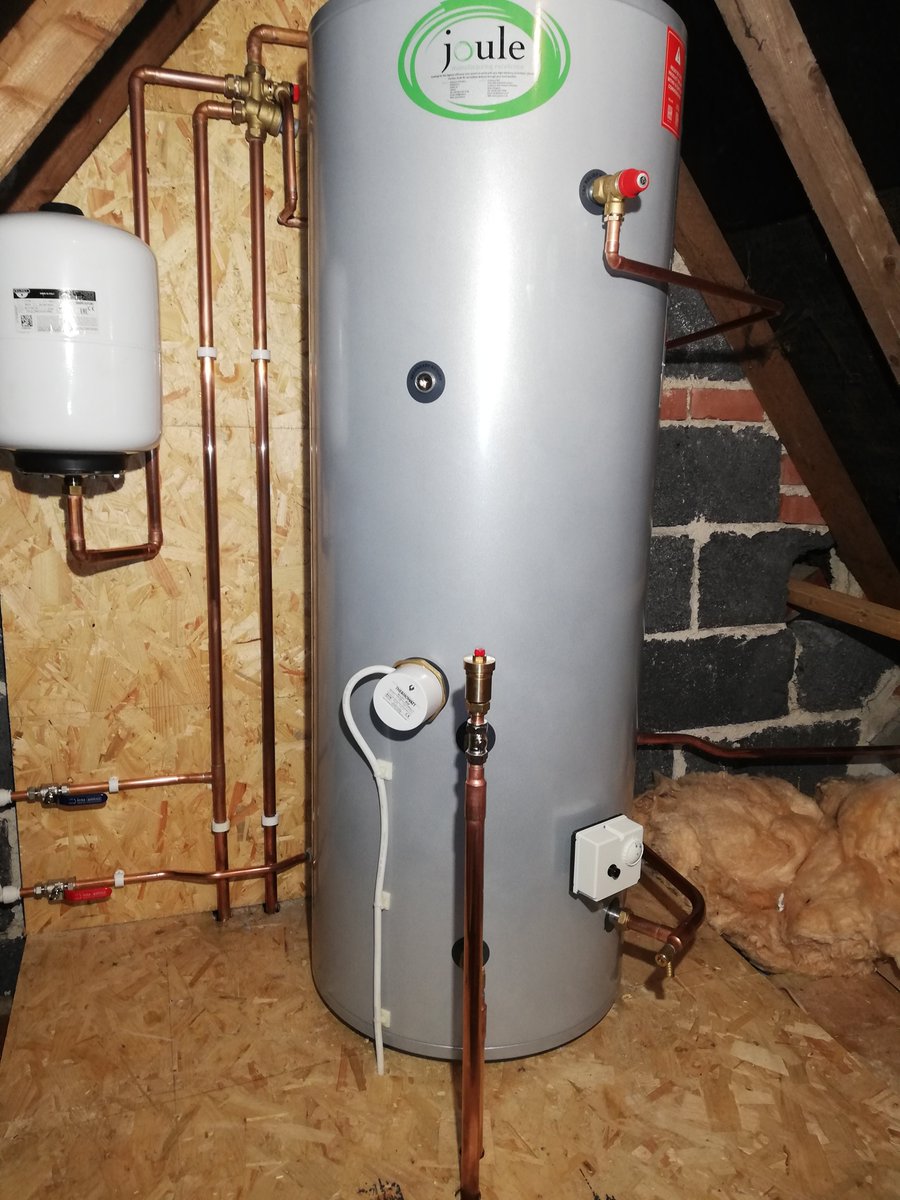 padoloughlin's tweet photo. Getting to the end of this one now

External @myGrantUK with cylinder into the loft to replace copper unlagged cylinder and storage tanks

Just controls, new rads and flush to finish #waterlego https://t.co/wTRmZfDhS7
