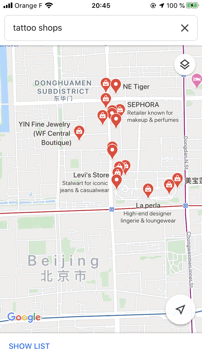 edweirdoooo's tweet photo. @ohcysp024 @quinmargiela Just random googling tattoo shops In Beijing, I guess google is working for China spreading fake news too https://t.co/DVO8gJ1MUJ
