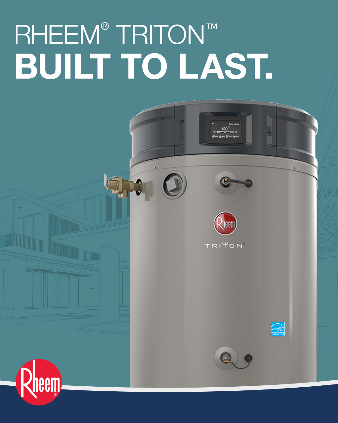 Rheem on X: Water heating innovation that means business. Triton™ has  built-to-last construction and keeps working when other water heaters want  to quit. LeakGuard™ is one of the smart features this high-efficiency