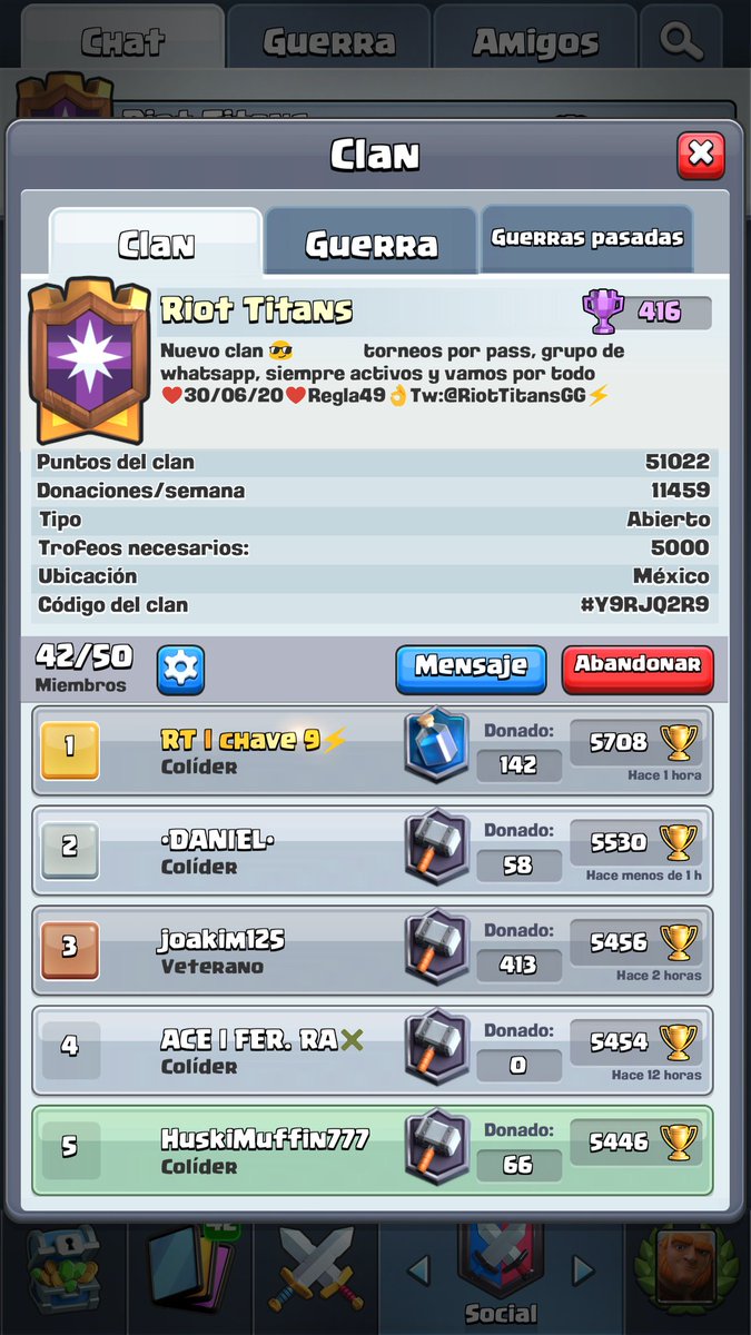 RiotTitansGG's tweet photo. Te estamos buscando para nuestro clan, ah por el top 100 de México 😍

- Si tienes 5000 trofeos con ganas de crecer eres bienvenido 

Link al MD
@AyudaJugador @AyudaseSports2 @Promotions_MDL @PromotionsXo @RT_PublicityGG @Promotions_RTS @AyudaJugador2 @AyudaRT_GG
Se agradece rt❤️ https://t.co/KGvKwwNNp2
