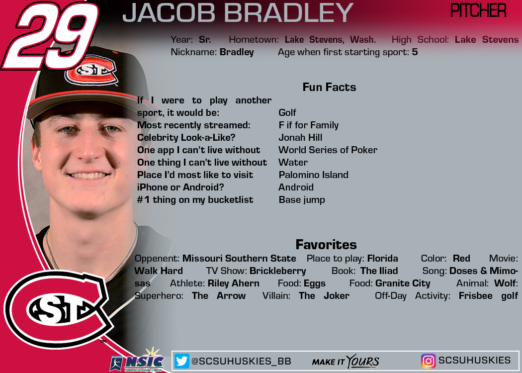 SCSUHuskies_BB's tweet photo. Trading card Tuesday, featuring Jacob Bradley:
Favorite color: π΄
Favorite food: π₯π₯
Favorite animal: πΊ
#unleashSCSU #NSICBB #SCSUHuskies https://t.co/iRAd6RKc0b