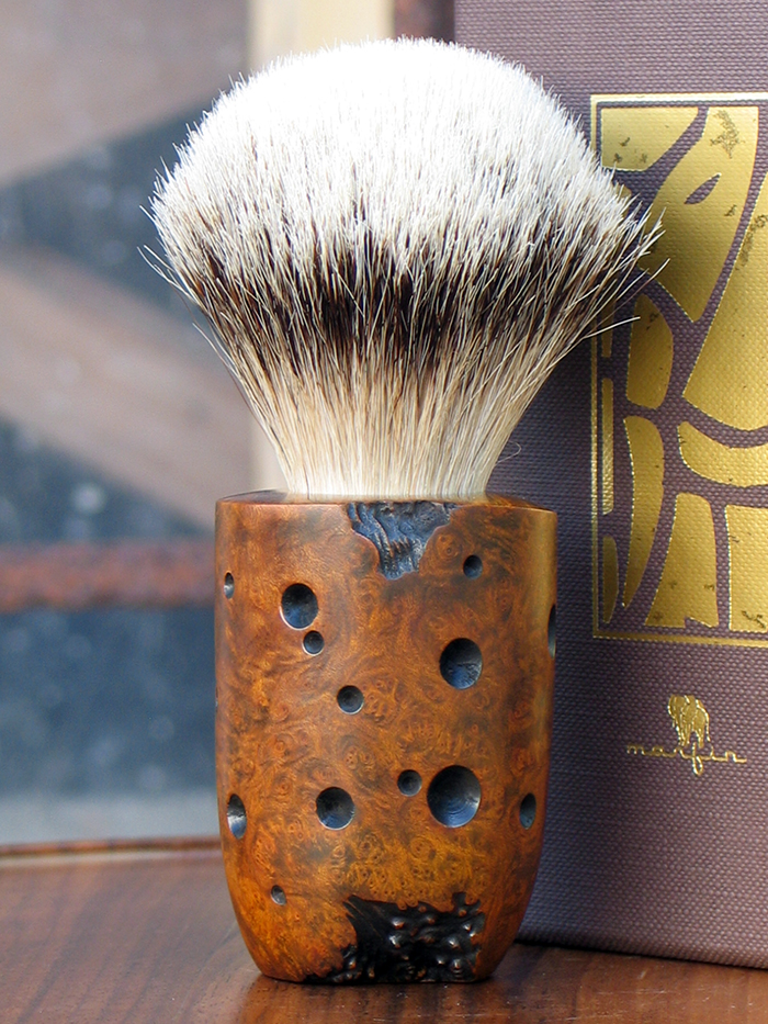 Work in progress - Marfin #shavingbrush n.423, handmade in Italy. Knot: silvertip badger hair. Handle: Italian briar. Available in 15 days.  #traditionalshaving #wetshave #madeinitaly