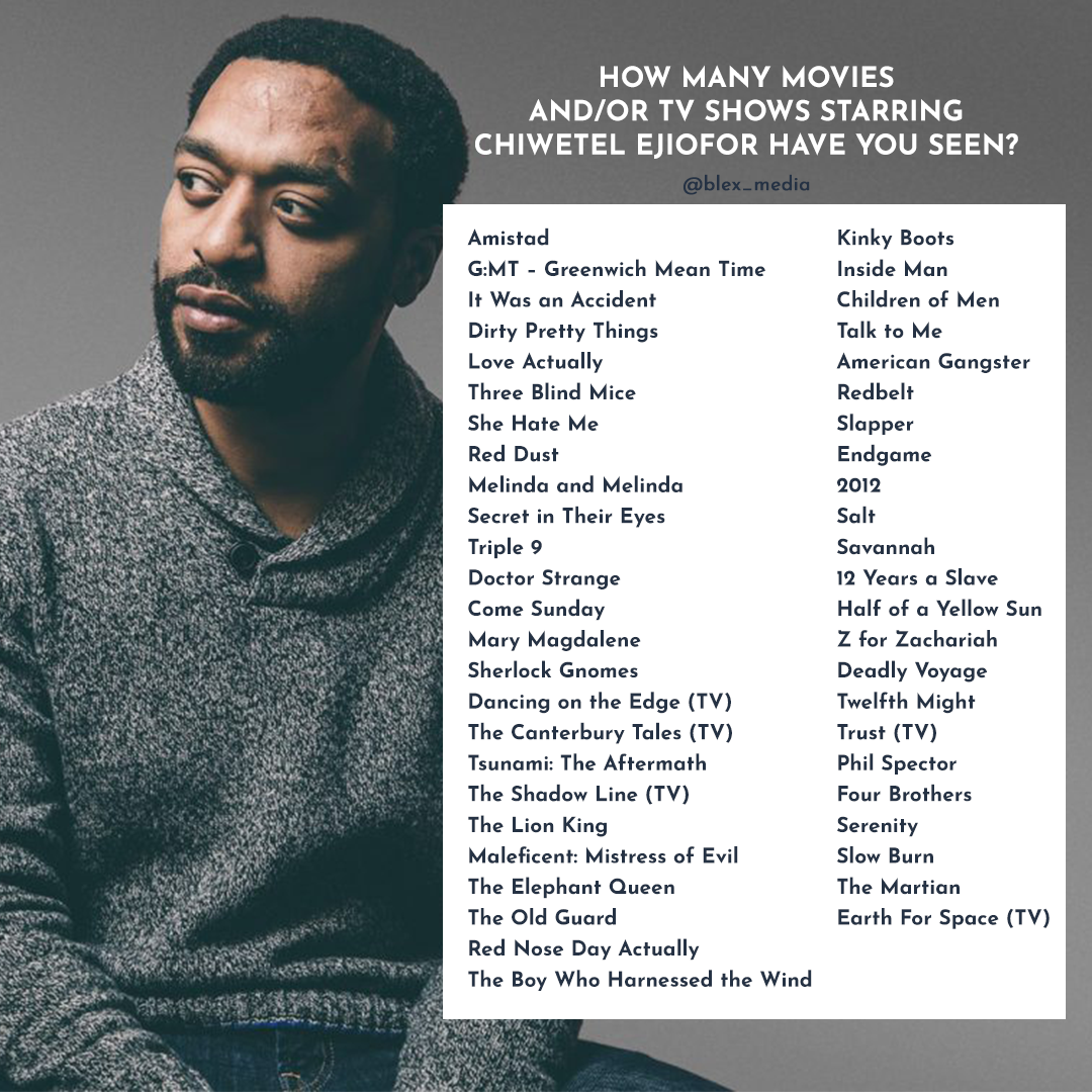 Happy Birthday, Chiwetel Ejiofor! How many of his TV shows and movies have you seen? 