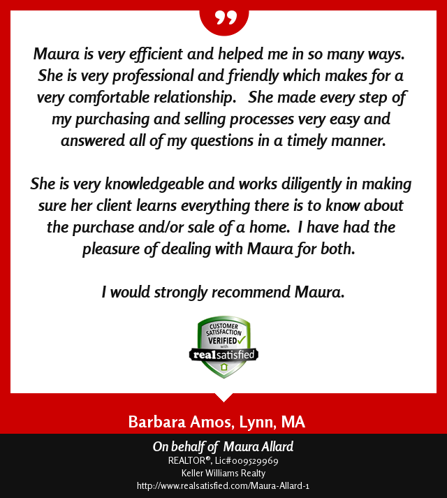 MauraAllardRE's tweet photo. Join me in celebrating another happy client. https://t.co/JwStuJ6sn2 via @realsatisfied https://t.co/HMO5n4RFQu