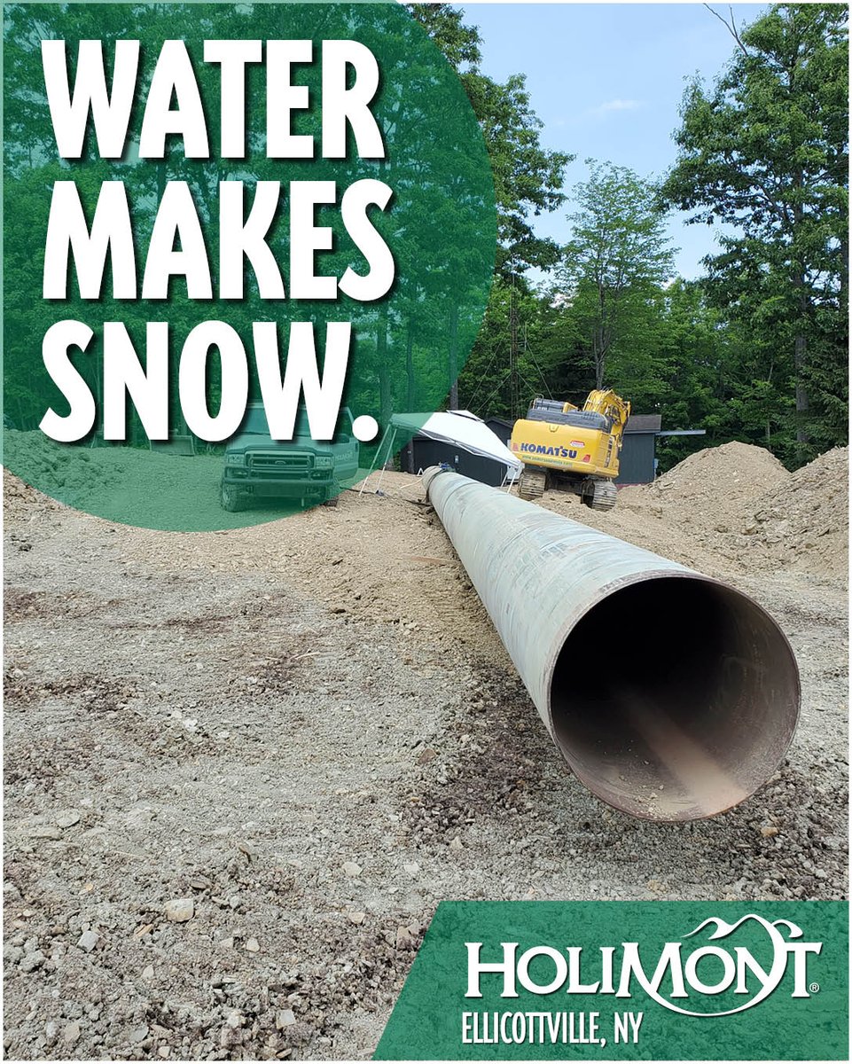 It takes water to make snow and these new 36" pipes will make sure we can pump at high capacity. #HoliMontProjects #HoliMontSnowMaking