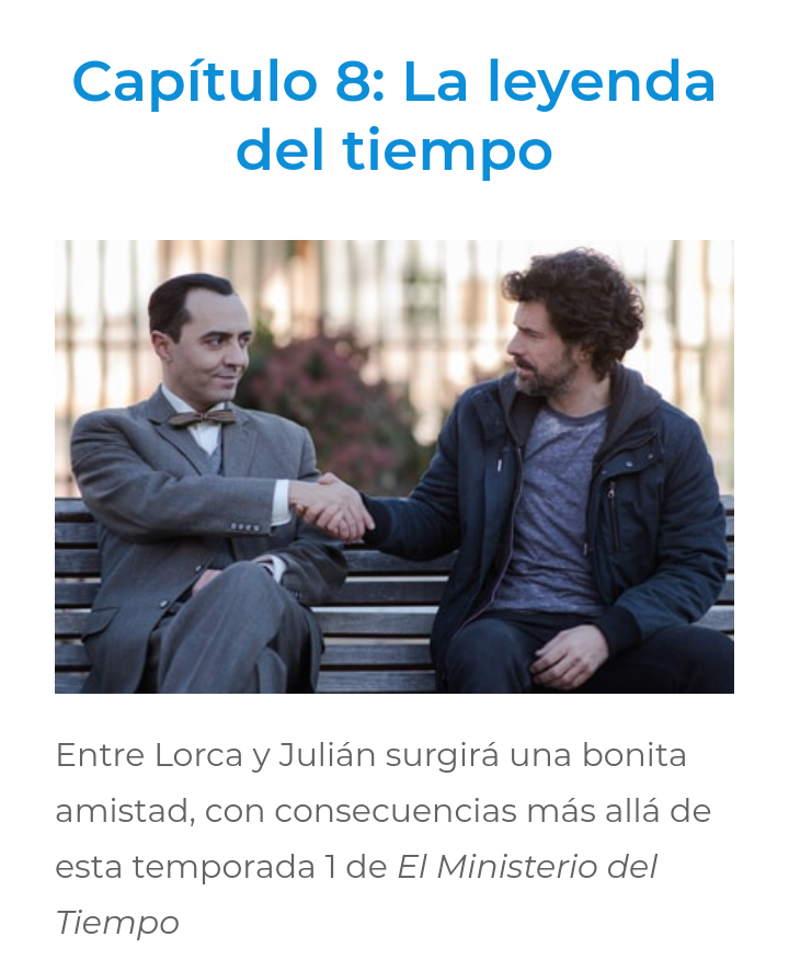 diavaldom's tweet photo. "El Ministerio del Tiempo" aúna entretenimiento y cultura; humaniza a personajes históricos como Velázquez, Lope de Vega o Federico García Lorca; defiende la Democracia y el colectivo LGTBI+. Y lo sazona con un fino humor.
#fantasia #mdt #mdt1 #mdt2 #mdt3
https://t.co/ptfBtn4SyT https://t.co/v5n1avqAA6