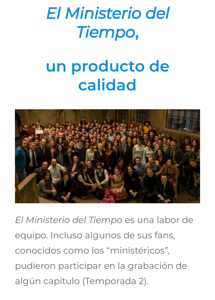 diavaldom's tweet photo. "El Ministerio del Tiempo" aúna entretenimiento y cultura; humaniza a personajes históricos como Velázquez, Lope de Vega o Federico García Lorca; defiende la Democracia y el colectivo LGTBI+. Y lo sazona con un fino humor.
#fantasia #mdt #mdt1 #mdt2 #mdt3
https://t.co/ptfBtn4SyT https://t.co/v5n1avqAA6