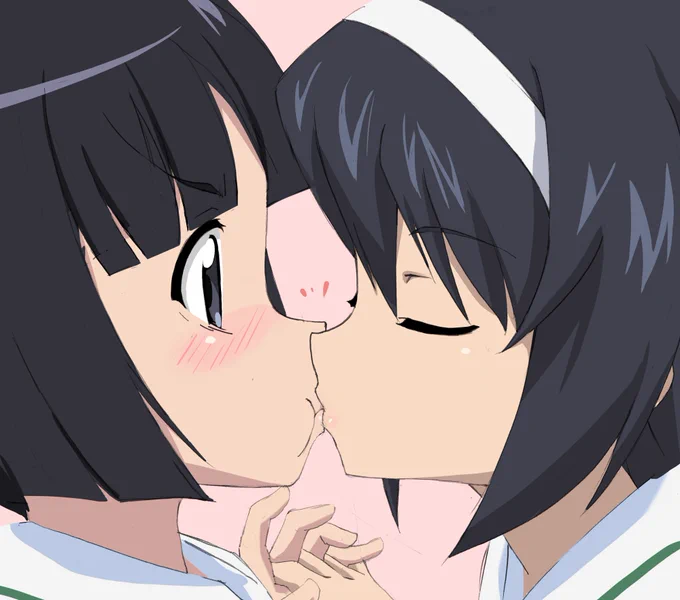 ガールズ&amp;パンツァーより冷泉麻子、園みどり子。まこの素直な好意にムキになってしまうそど子、好き。尊き。 