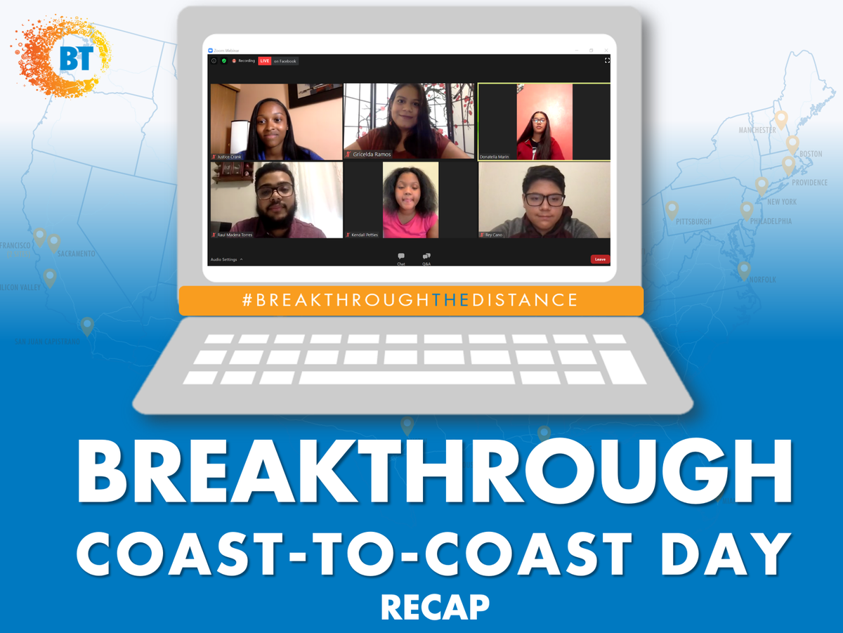 BreakthroughCo's tweet photo. Thank you to everyone who was able to join our Breakthrough Coast-to-Coast virtual event yesterday! Relive a few moments & watch the entire Coast-to-Coast hour event here https://t.co/sopNmNxKuz or check out a short #BreakthroughTheDistance video here https://t.co/Ewmeiqy9fF. https://t.co/7XmT2gmn6N