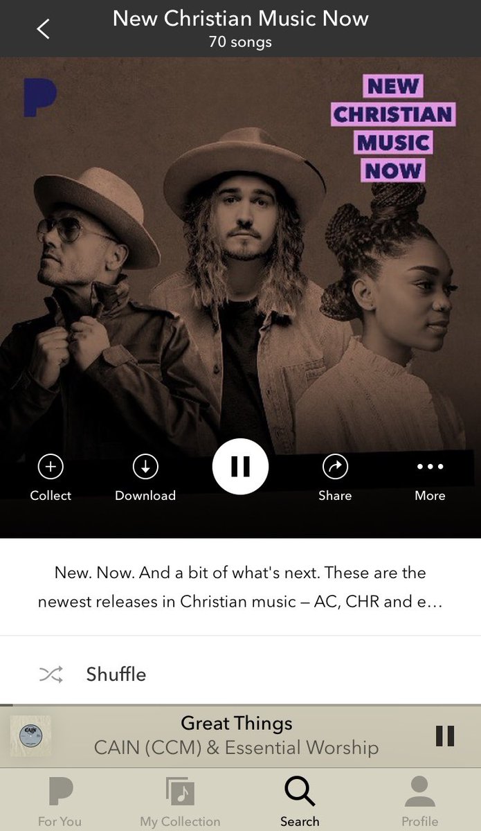 Thank you @pandoramusic for the love!!! Click the link to check us out on New Christian Music Now. pandora.app.link/z4uTPM7T07