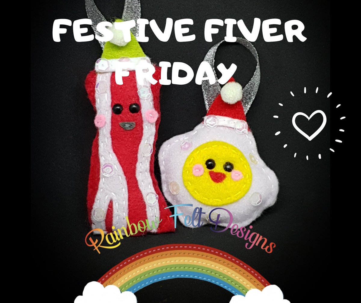 Our second  Claudè approved festive fiver friday deal is for our super cute bacon and egg hanging decoration set! You can choose 1 set for £5 or 2 sets for £8 with any colour hats you like!! Offer valid throughout July. Pop me a message to order yours today ☃️⛄