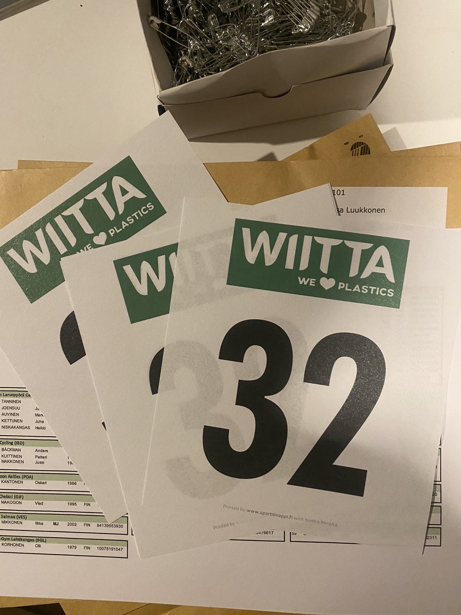 TWDLanken's tweet photo. Numerot pussiin sunnuntaita varten #wiitta #kymiringpyöräily https://t.co/VkLpo3nsnB