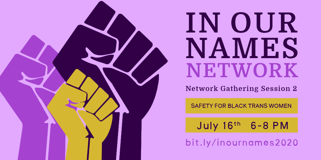 interruptcrim's tweet photo. #InOurNamesNetwork Gathering Session #2 will be next Thur., featuring a discussion of the urgent need to commit to building & sustaining infrastructures of safety for Black trans women: https://t.co/ocKlctofUL #TonyMcDade #KaylaMoore #KiwiHerring #MyaHall #DuannaJohnson #AMC2020 https://t.co/rDwdUuXirp
