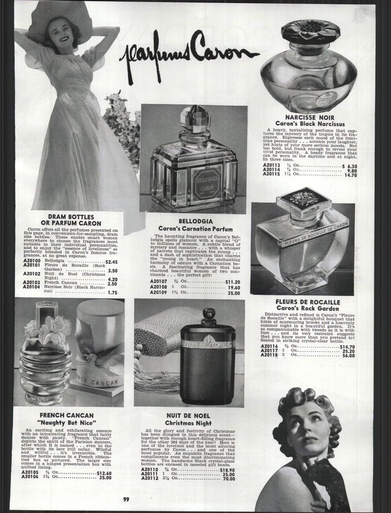 “Christmas Night” almost certainly refers to Nuit de Noel by Parfums Caron, created in 1922. It is dry, elegant, subtle, ineffably French, and entirely suitable for a fashion model (as indeed Tabu is a brash starlet of a perfume).