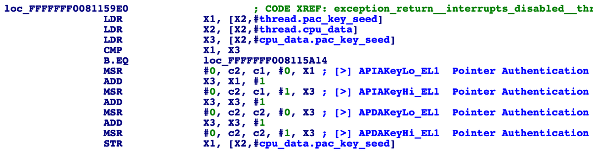 Looks like iOS Pointer Authentication is getting per-process A keys.