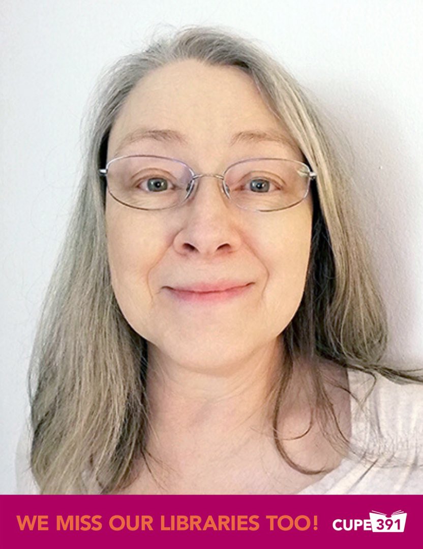 CUPE391's tweet photo. We are sharing messages from our CUPE 391 members who want to let you know what they’ve missed most about working at Vancouver Public Library.
Today, meet Karen!
#wemissourlibrariestoo #vancouver #vancouverpubliclibrary #VPL #vanpoli #librarytwitter #vanlab #onlylibrariescan https://t.co/wnNlOjjHVN