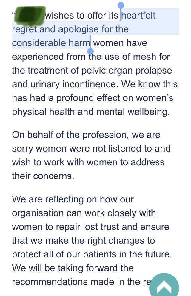 Moreover, the apology did not mention the work to resume mesh surgery. And the circular did not tell members about an apology to women. The society is transparent and consistent. So the email list must have been hacked...2/2 cc  @RCObsGyn  @IMMDSReview